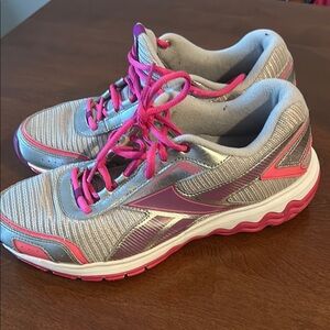 Reebok Gray and Pink Athletic Sneakers with Breathable Mesh vintage